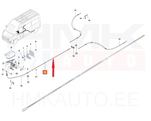 Parking brake adjusting rod OEM Renault Master III 2010- MWB