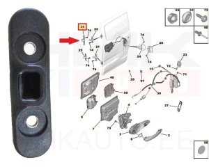 Направляющая втулка сдвижной двери верхняя OEM Berlingo/Rifter 2018-