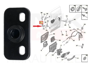 Door centering guide, sliding door lower OEM Berlingo/Rifter 2018-