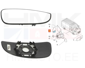 Peegliklaas parem alumine soojendusega Jumper/Boxer/Ducato 2006-