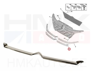 Молдинг решетки радиатора нижняя OEM Citroen Jumper 2014-  (хром)