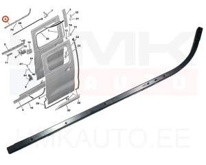 Направляющая сдвижной двери правая верхняя OEM Jumpy/Spacetourer/Expert/Traveller/Proace 2016- L2-L3