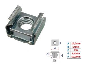 Écrou cage M6x1,00 OEM Citroen/Peugeot