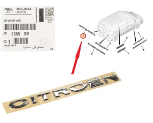 Embleem tagauksele "CITROËN" OEM Citroen Jumpy III