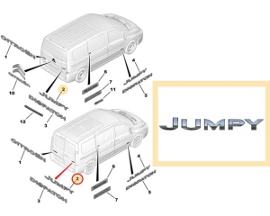 Embleem tagauksele "JUMPY" OEM Citroen Jumpy III
