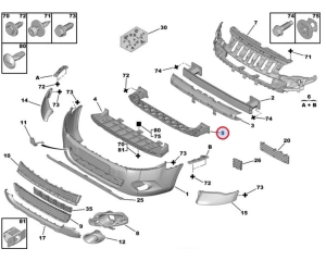 Esistange löögileevendi OEM Citroen Berlingo/Peugeot Partner 2008-