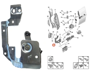 Ukselingi alusraam, liuguks vasak OEM Berlingo/Partner 2005-