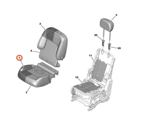 Подушка сиденья пассажирский OEM Berlingo/Partner (B9) 2008-