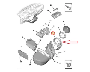 Gear lever trim OEM Berlingo/Partner 2008- (gray)