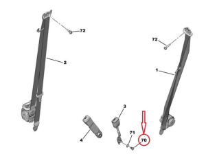 Safety belt bolt (middle front seat) OEM Citroen Berlingo /Peugeot Rifter 2018-