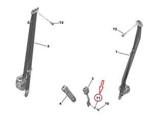 Safety belt fixing washer (16x24x0,7) OEM Citroen Berlingo /Peugeot Rifter 2018-