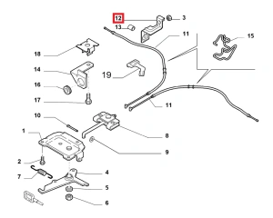 Крепление троса стояночного тормоза, правое OEM Jumper,Boxer/Ducato 2006-