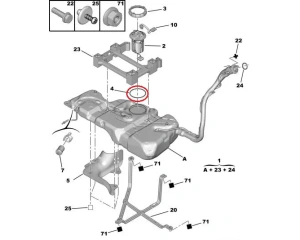 Kütusepumba kinnitusvõru tihend OEM PSA