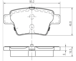 Jeu de plaquettes de frein arrière Citroen C4/Peugeot 207,307