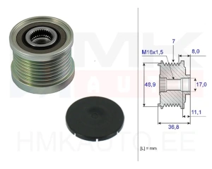 DISCOUNT!!! Freewheel clutch, alternator Renault/Dacia/Opel/Nissan  7 grooves