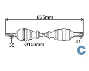 Driveshaft complete left Jumper/Boxer/Ducato 2,2HDI 2006-