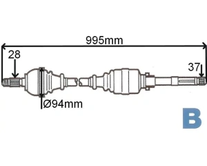 Приводной вал  в сборе правая Jumpy/Expert/Scudo 2,0HDI 2007-