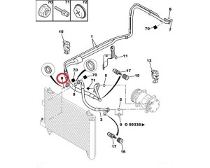 Air conditioner pipe seal OEM Citroen C5