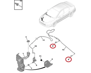 Форсунка стеклоочестителя  OEM Peugeot 407