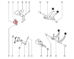 Gear shift lever bearing spacer OEM Renault PK5/PK6/PF6