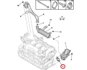 EGR valve gasket OEM Citroen/Peugeot 1,4/1,6HDi