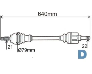 Приводной вал в сборе левая Citroen C3 1.4