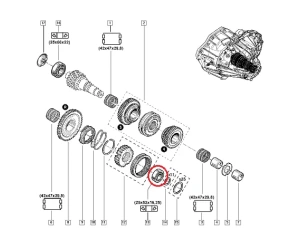 Roulement, boîte de vitesses 25x52x16,25  Renault PF6