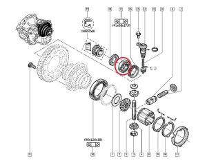 Vaihteiston laakeri (tasauspyörästö, oikea) 41x68x17,5 Renault PK5/PK6/PF6