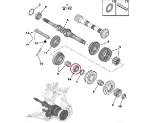 Подшипник КПП 25x52x14 Citroen/Peugeot/Fiat BE3/BE4/MB6
