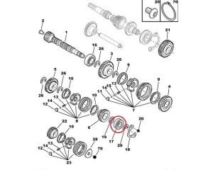 Vaihteiston laakeri 22x57x17 Citroen/Peugeot MA