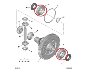 Gearbox bearing (differential) 38x63x17 Citroen/Peugeot MA/BE3/BE4 gearbox