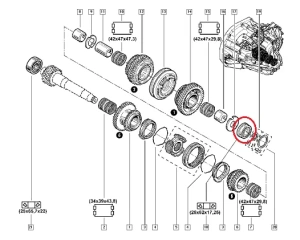 Vaihteiston laakeri 25x61,7x17,25 Renault PK5/PK6