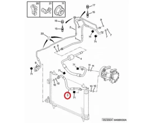 Korkeapainejohto, ilmastointilaite OEM Citroen C5/Peugeot 407