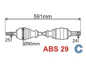 Приводной вал в сборе левая Berlingo/Partner/Xsara Picasso