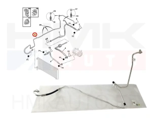 Konditsioneeri toru, kõrgsurve OEM Citroen C5,C6/Peugeot 407