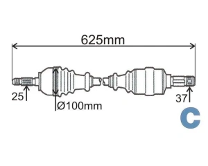 Приводной вал в сборе левая Citroen C5 2,2HDI