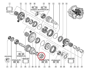 Vaihteiston laakeri 25x54/59x18,75 Renault PK5/PK6