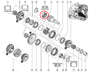 Gearbox bearing 25x65,7x22 Renault PK5/PK6