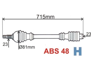 Arbre de transmission complet gauche Peugeot 206 1.1-1.4HDI