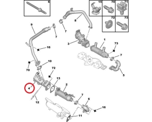 EGR valve front Citroen/Peugeot/Jaguar/Landrover 2,7HDI 