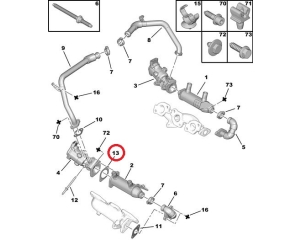 EGR valve gasket Citroen/Peugeot 2,7HDI