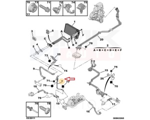 Coolant hose OEM Jumpy/Expert/Scudo 2007-2015