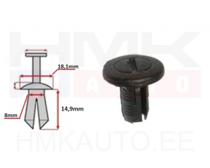 Agrafe de fix OEM Renault 8mm