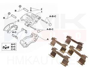 Disk brake pads accessory kit, front Jumper/Boxer/Ducato 06- (280/28mm brake disk)