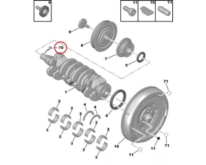 Crankshaft pulley woodruff key OEM Peugeot/Citroen