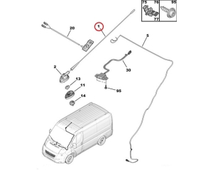 Шток антенны Peugeot/Citroen