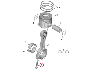 Piston rod bolt OEM Jumper/Boxer/Ducato 2,2HDI 2006- 9x100-L46,6