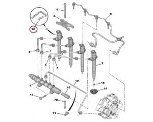 Fuel injector return line clip OEM Jumper/Boxer/Ducato 2,2HDI 2006-