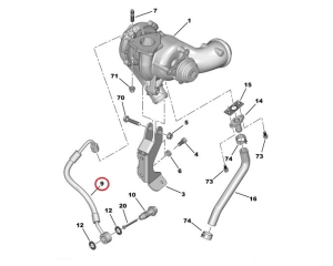 Turbo õlitustoru Citroen/Peugeot 2,2HDI (DW12 mootorid)