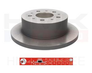 Disque de frein arrière Jumper/Boxer/Ducato 2006-  15" 280/16mm